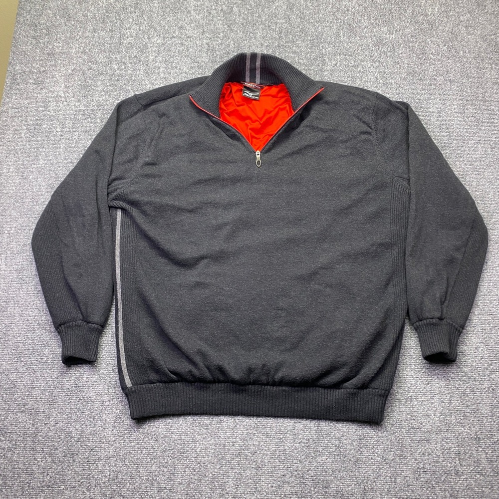Mizuno‎ WindLite Flex Golf Quarter Zip Sweater Gray Red Windproof Mens XL
